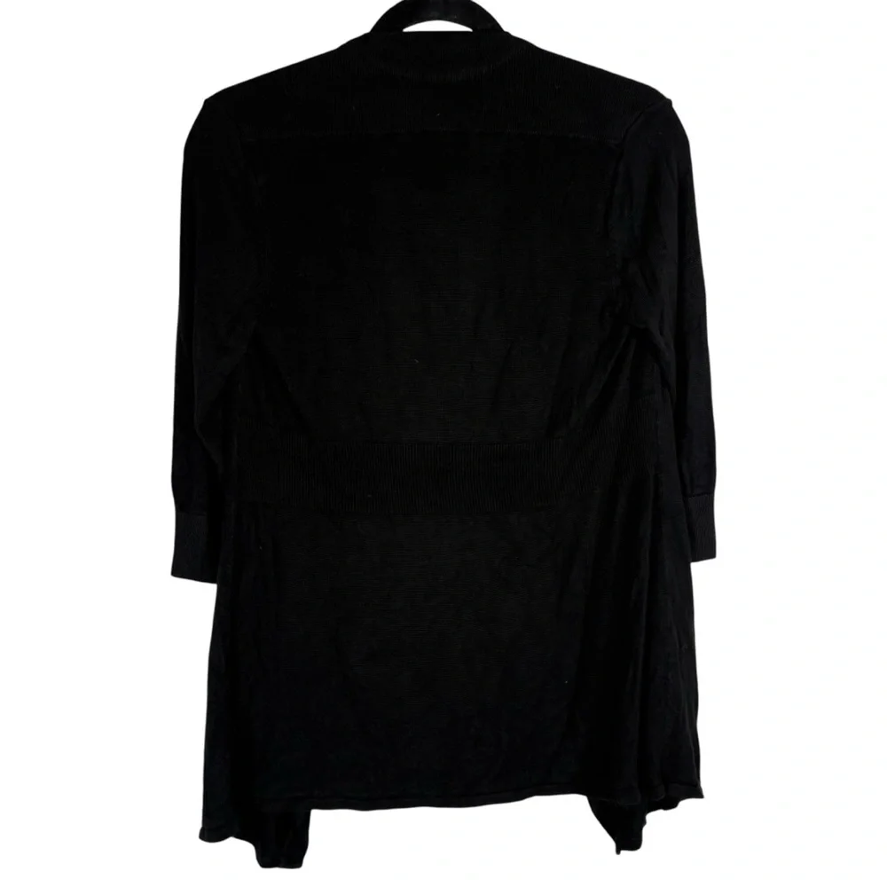 WHBM Womens XS Black Knit Sweater Draped Open Front Stretchy Business Office - Picture 5 of 5